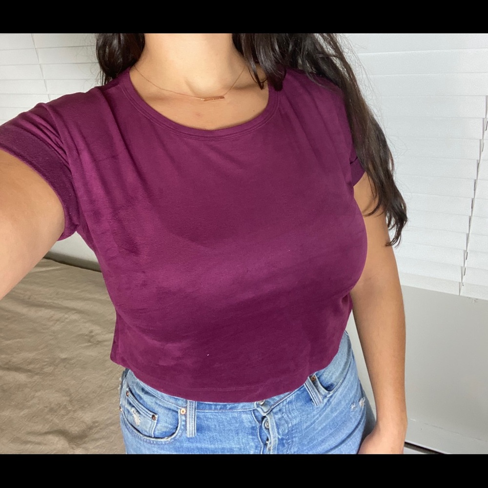 Velour Crop Teeshirt - Picture 4 of 7